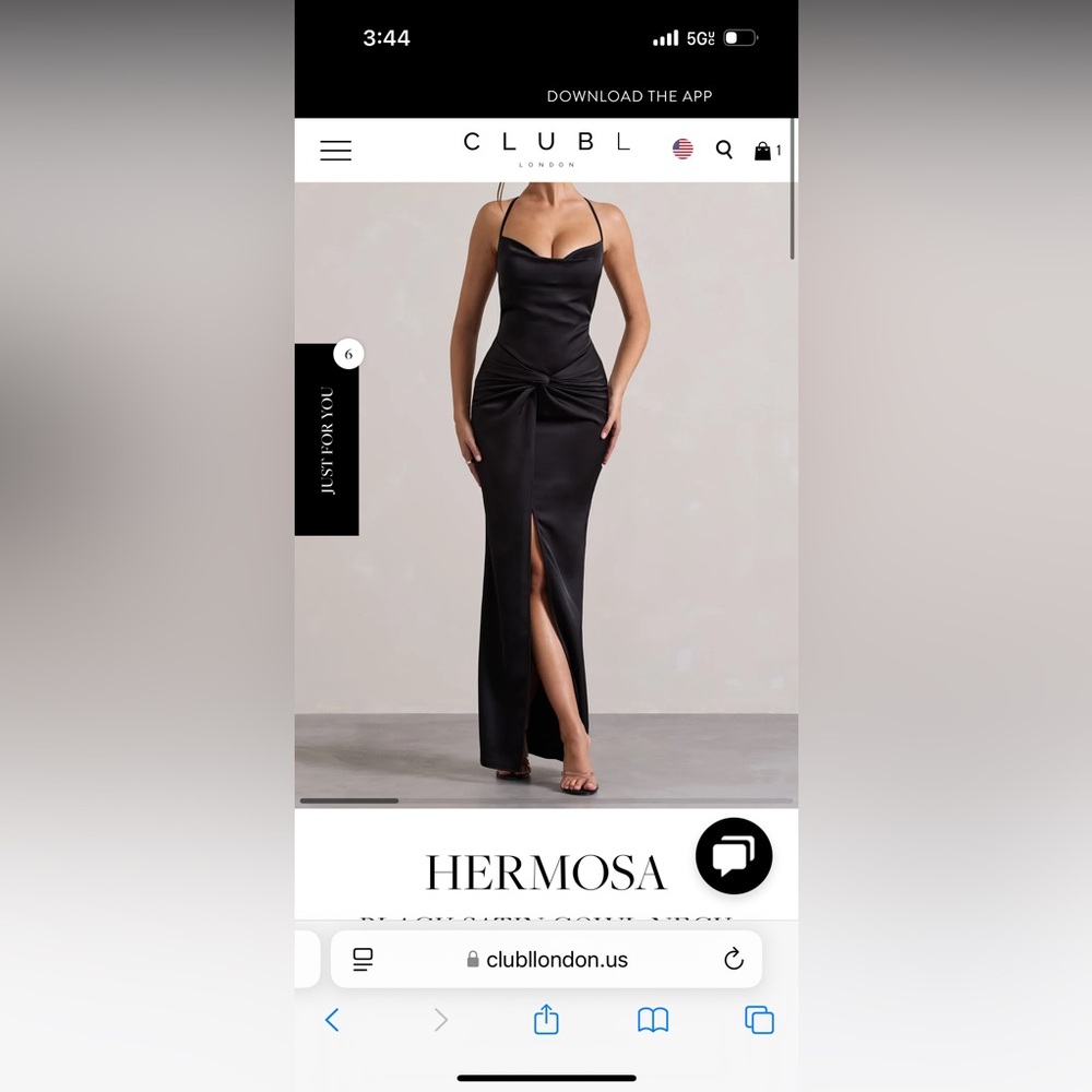 Club L London Black Embellished Maxi Gown